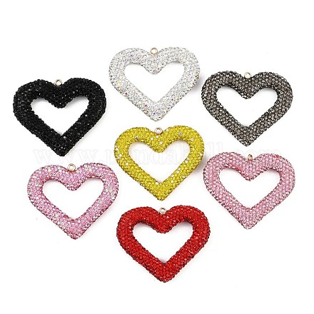 Большие подвески из сплава глины со стразами RB-P038-03G-1