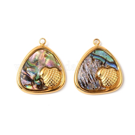 Подвески из натуральной ракушки пауа из нержавеющей стали 304 STAS-Z145-07G-01B-1