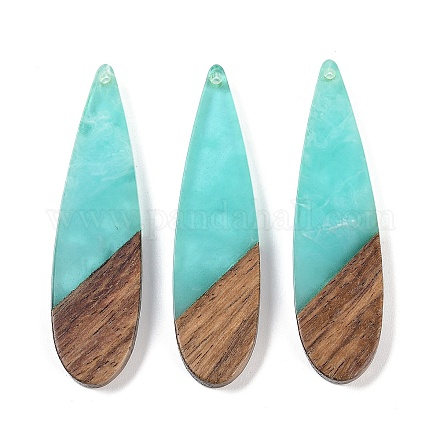 Большие подвески из смолы и дерева WOOD-F015-08A-1