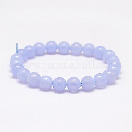 Natural Elastic Purple Agate Beads Bracelets BJEW-D417-8mm-07-1