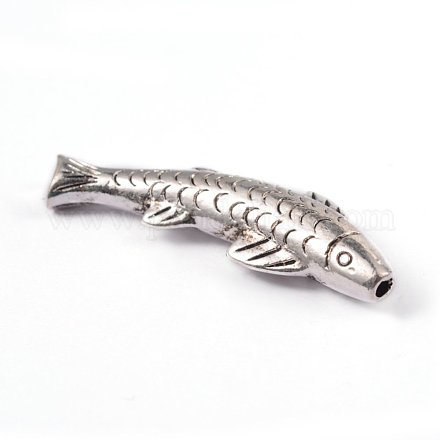 Fisch tibetischem Stil Legierung Rohr Perlen TIBEB-YJ-13997-AS-1