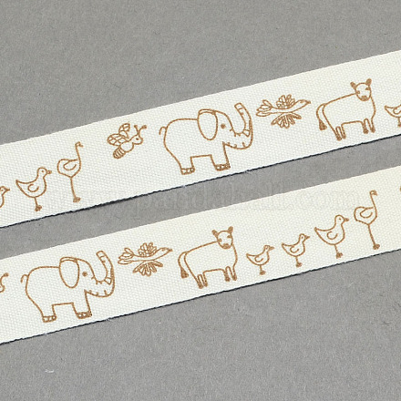 綿リボンを印刷した動物  ペルー  5/8インチ（15mm）  約20ヤード/ロール（18.28メートル/ロール） OCOR-S026-10-1