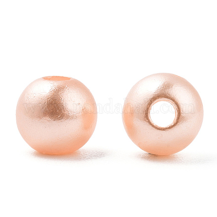 Spray Painted ABS Plastic Imitation Pearl Beads OACR-T015-05A-19-1