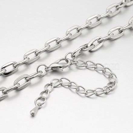Iron Cable Chains Necklace Making MAK-J009-10P-1