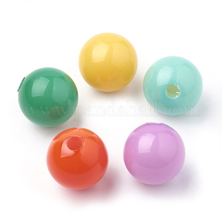Perles d'imitation en plastique écologique X-MACR-T015-16mm-02-1