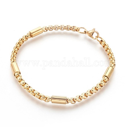 Placage ionique (ip) 304 bracelets en chaîne en acier inoxydable BJEW-L636-06-G-1