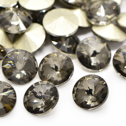 Граненый алмаз стекла отметил назад горный хрусталь кабошоны RGLA-D001-10mm-S21-1