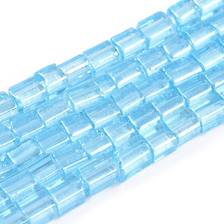 Brins de perles de verre de galvanoplastie transparentes GLAA-N047-08-C08-1