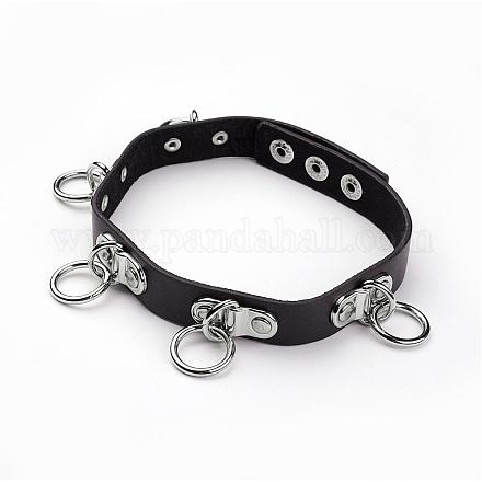 Punk Rock Style Cowhide Leather Choker Necklaces NJEW-D287-01-1