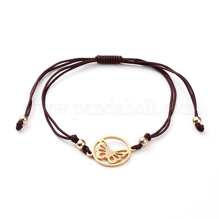 Bracelet de perles tressées en cordon de nylon ajustable BJEW-JB05828-04-1