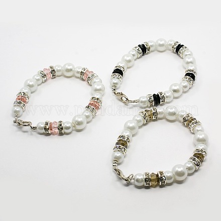 Perles rondes de perles de verre bracelets pour les enfants BJEW-JB01429-1