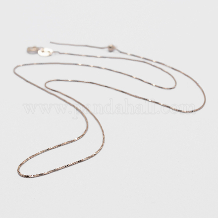 925 стерлингового серебра цепи коробки ожерелья STER-F039-40cm-13RG-1