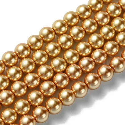 Eco-Friendly Glass Pearl Beads Strands HY-A008-8mm-RB094-1
