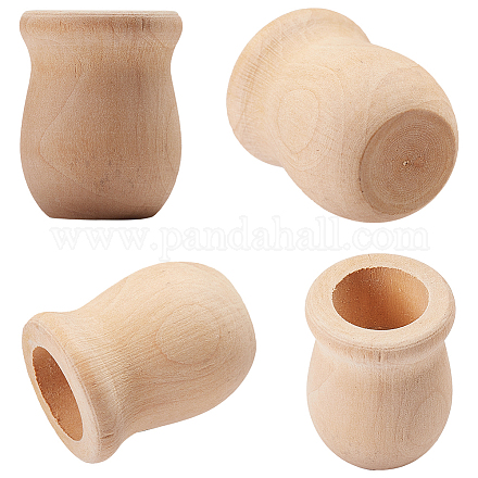 GORGECRAFT 10pcs Unfinished Blank Wooden Vase Flower Vase Handmade Natural Flower Container DIY Painting Toys for Hand Painting Crafts Home Office Decor WOOD-GF0001-04-1