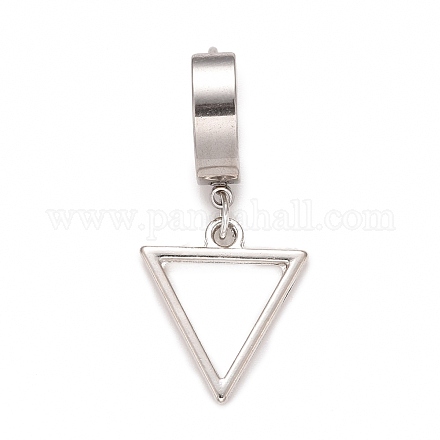 Stainless Steel Triangle Dangle Hoop Earrings EJEW-G286-14P-1