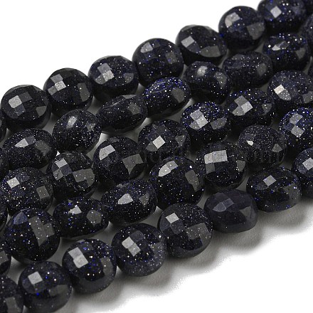 Chapelets de perles en pierre d'or bleue synthétique G-K351-A01-01-1