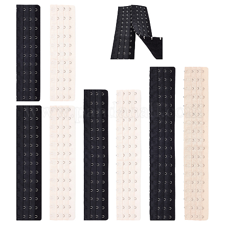 Benecreat 8 pièces 8 style polyester femmes 3 rangées x 11/13/15/18 crochets palangre corset soutien-gorge extender FIND-BC0004-64-1