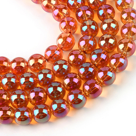Electroplate Glass Beads Strands EGLA-Q062-4mm-A13-1