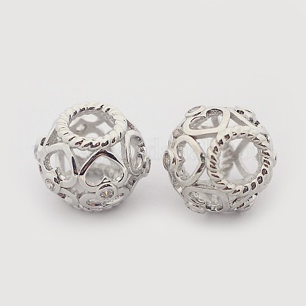 Perles européennes à bijoux en laiton avec zircone cubique CZ de micro pave ZIRC-N002-26P-1