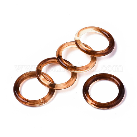 透明樹脂指輪  天然石風  サドルブラウン  usサイズ6 3/4(17.1mm) X-RJEW-T013-002-F01-1