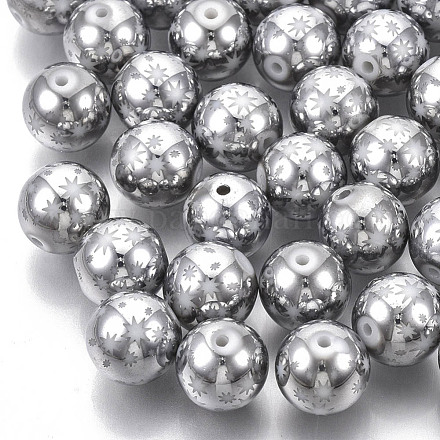 Perles de verre galvanoplastie de Noël X-EGLA-R113-07B-1