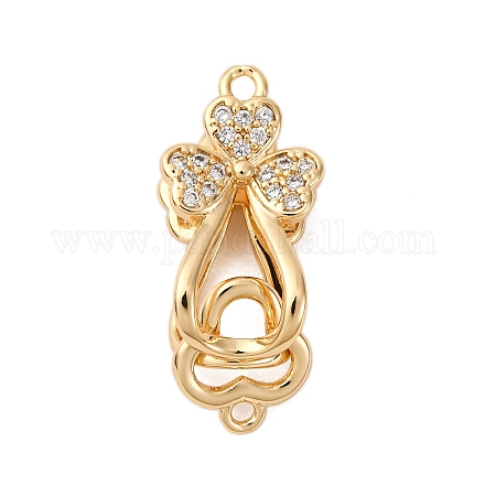 Замки из латуни с микропейвом и прозрачным фианитом KK-C075-28G-1