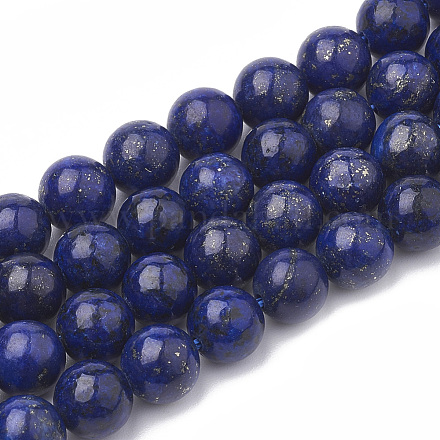 Abalorios de lapislázuli naturales hebras G-S295-18-8mm-1