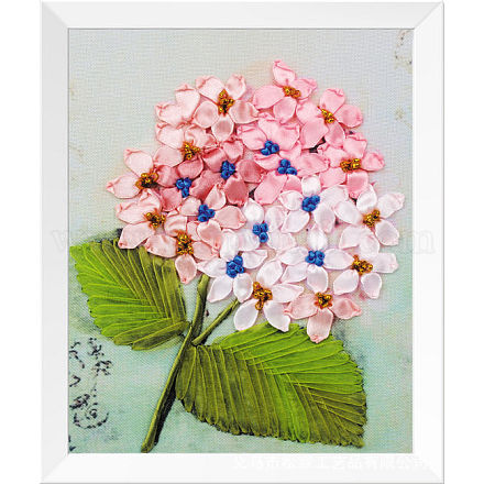 花束の模様  オックスフォードシルクリボンDIY刺繡ツールスーツ  家の飾る  ハート柄  ミックスカラー  24.5x20.5cm DIY-H115-04-1