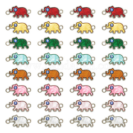 Ciondoli per connettori elefante smaltati in lega da 48 pz 8 colori ENAM-TA0001-80P-1