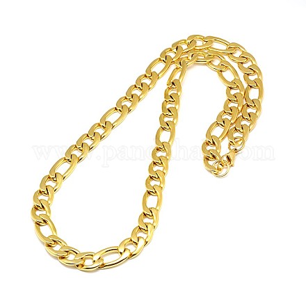 Fashionable 304 Stainless Steel Figaro Chain Necklaces for Men STAS-A028-N018G-1