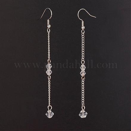 Boucles d'oreilles avec perles en verre EJEW-JE02264-01-1