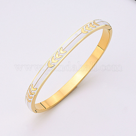 Браслеты с лиственным узором из нержавеющей стали 304 FS-WGBBE22-01-1