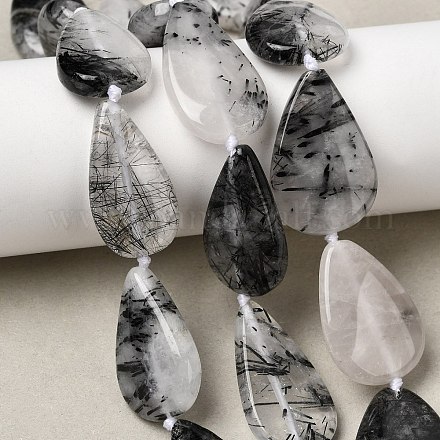 Натуральный турмалированный кварц / черный рутиловый кварц G-D365-A02-1