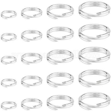 24 шт. 4 стиля 925 разъемных соединительных кольца из стерлингового серебра STER-SC0001-43-1