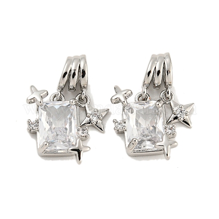 Латунные микропаве прозрачные подвески с фианитом KK-G490-32P-1