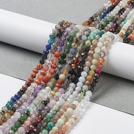Naturelles et synthétiques mélangées perles de pierres précieuses brins G-D080-A01-01-1