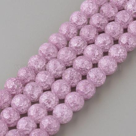 Chapelets de perles en quartz craquelé synthétique GLAA-S134-6mm-14-1