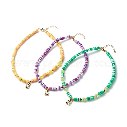 Bear Pendant Necklace for Teen Girl Women NJEW-JN03704-1