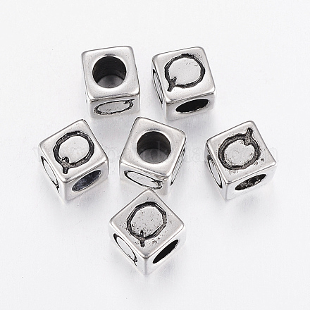 304 Stainless Steel Large Hole Letter European Beads STAS-H428-01AS-Q-1