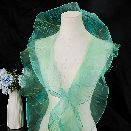 10 ярд прозрачного полиэстерового кружева с плиссировкой OCOR-GF0004-74D-1