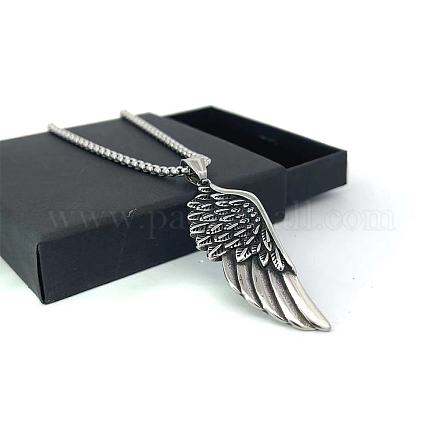 Винтажные ожерелья с подвеской в виде крыльев ангела из нержавеющей стали для мужчин ZX4693-1