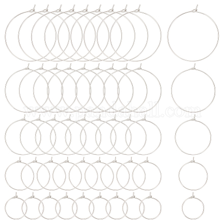 50 шт. 5 стиля латунных сережек-колец KK-UN0004-79-1