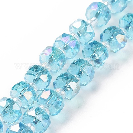 Chapelets de perles en verre transparent électrolytique EGLA-H101-03E-1