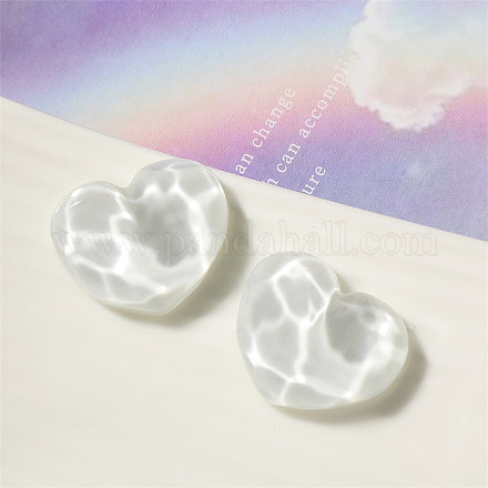 Opaque Resin Cabochons HEAR-PW0002-031A-1