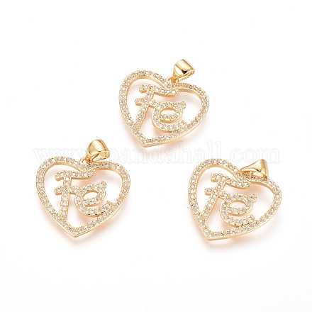 Латунные микропаве прозрачные подвески с фианитом ZIRC-G152-50G-1