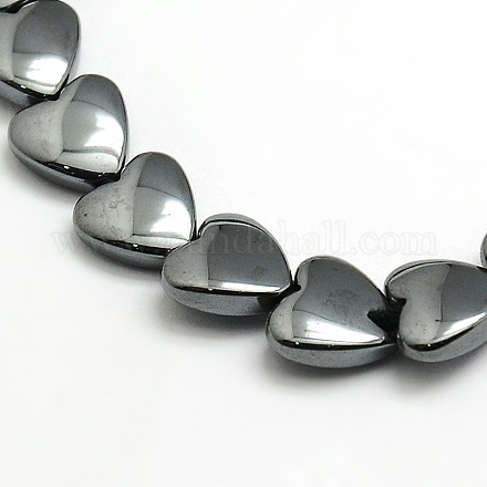 Grade AA Non-magnetic Synthetic Hematite Heart Beads Strands G-F161-17B-1