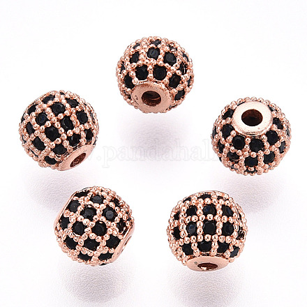 Perles de zircone cubique de placage de rack en laiton ZIRC-S001-6mm-B01-1