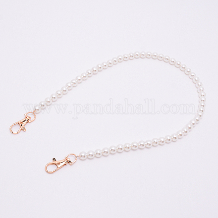 Poignées de sac de perles rondes en acrylique blanc FIND-TAC0006-23B-01-1