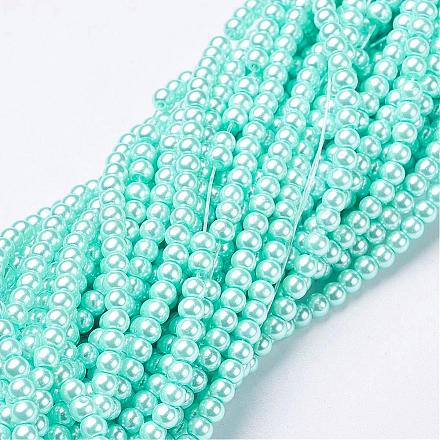 Chapelets de perles en verre nacré HY-3D-B12-1