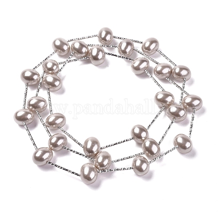 Colliers superposés de perles de coquillage électrolytiques NJEW-G329-01A-1